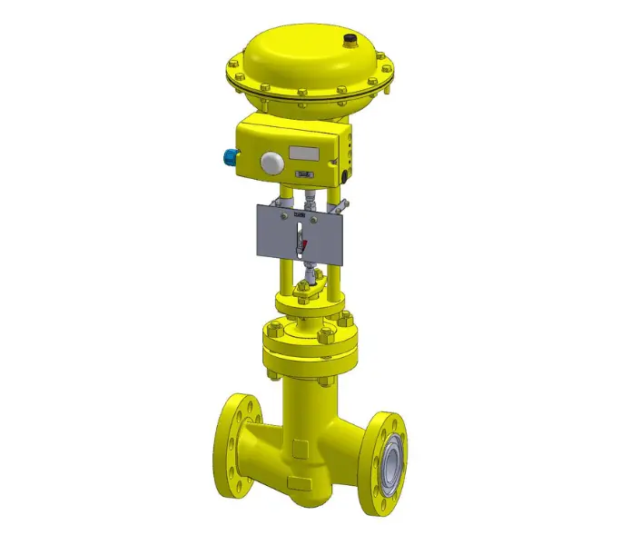 Phoenix 350EC8-9 Euro Chlor approved bellows sealed chlorine control valve Class 300 with pneumatic actuator and positioner